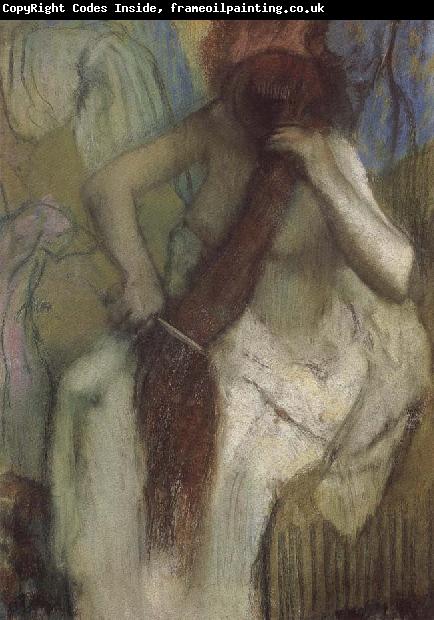 Edgar Degas The woman doing up her hair
